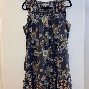 Grey/pink/yellow LOFT dress
